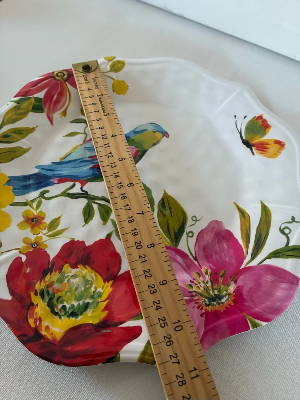 Pier 1 Floral & Blue Bird Dinner Plates Melamine - Multicolor Set of 5